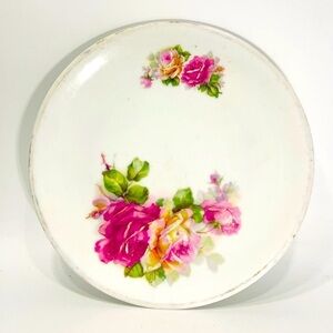 Antique CT Altwasser Germany Rose Plate 7.25” Floral Hand-Painted Shabby Chic